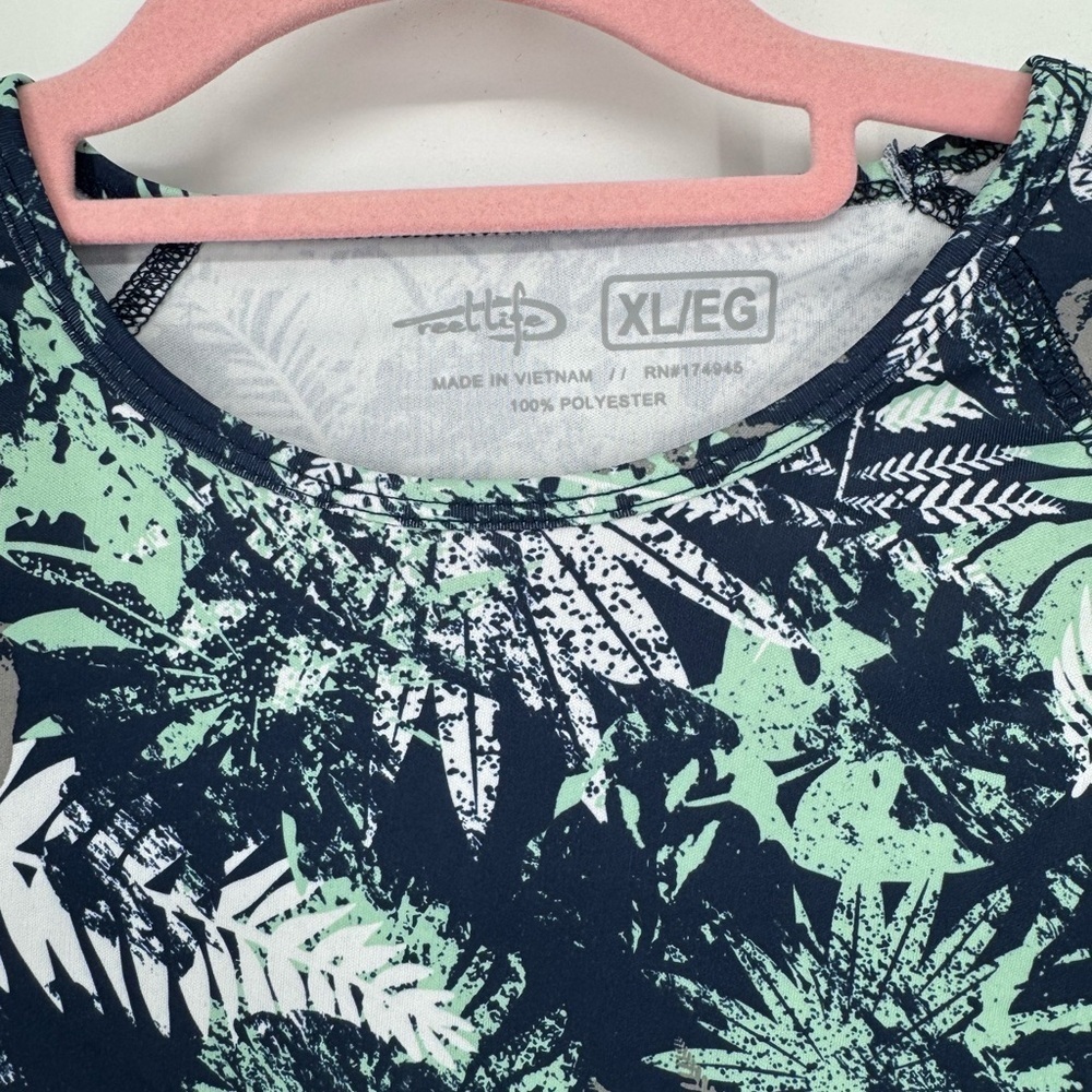 Reel Life Women's Leaf Pattern Sun Protection Fishing Summer Lightweight Size XL - Picture 3 of 5